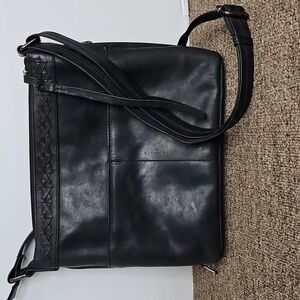 Genuine Leather Concealed Carry Shoulder Bag Lady Conceal Faith Black Crossbody